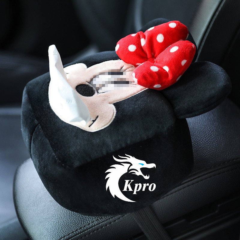 Hộp đựng giấy, khăn giấy để bàn, treo ô tô, xe hơi Heo Hồng, Minnie - Hàng Kpro chất lượng cao