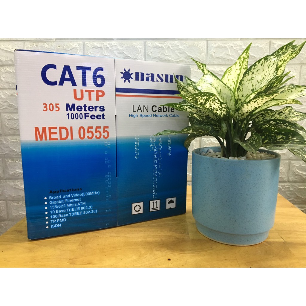 Dây cáp mạng UTP Cat6 Nasun MEDI-0555, bấm sẵn 2 đầu (Bán lẻ theo mét)