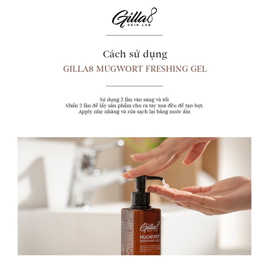 [CHE TÊN] Dung Dịch Vệ Sinh Vùng Kín Gilla8 Mugwort Freshing Gel 230ml - Khongcoson