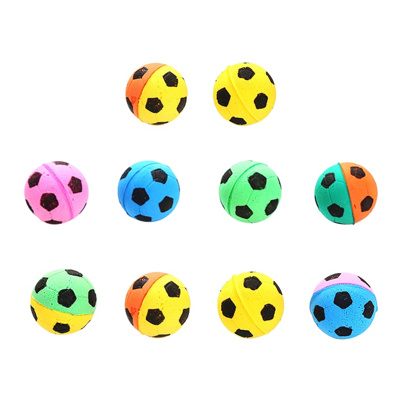 Set 10 Quả Bóng Đồ Chơi Mini 4cm Bằng Latex Mềm Cho Mèo