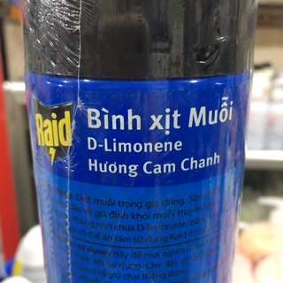 Bình xịt muỗi Raid hương cam & chanh 600ml