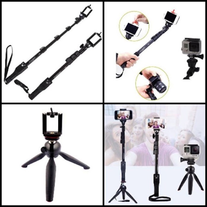 Gậy chụp ảnh Selfie tự sướng Bluetooth Q07 kèm chân đế Tripod đa năng 3 trong 1 gấp gọn bỏ túi, Có thể xoay Ngang dọc Đt