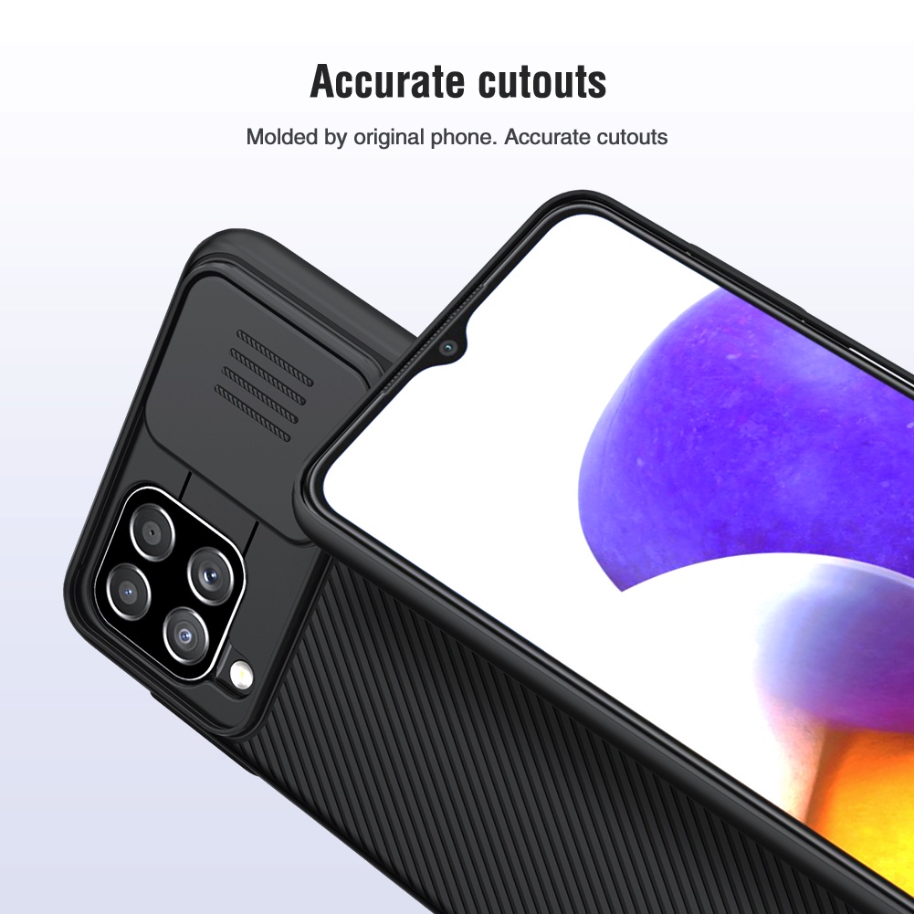Ốp điện thoại Nillkin PC cứng có tấm trượt bảo vệ ống kính cho Samsung Galaxy A22 4G