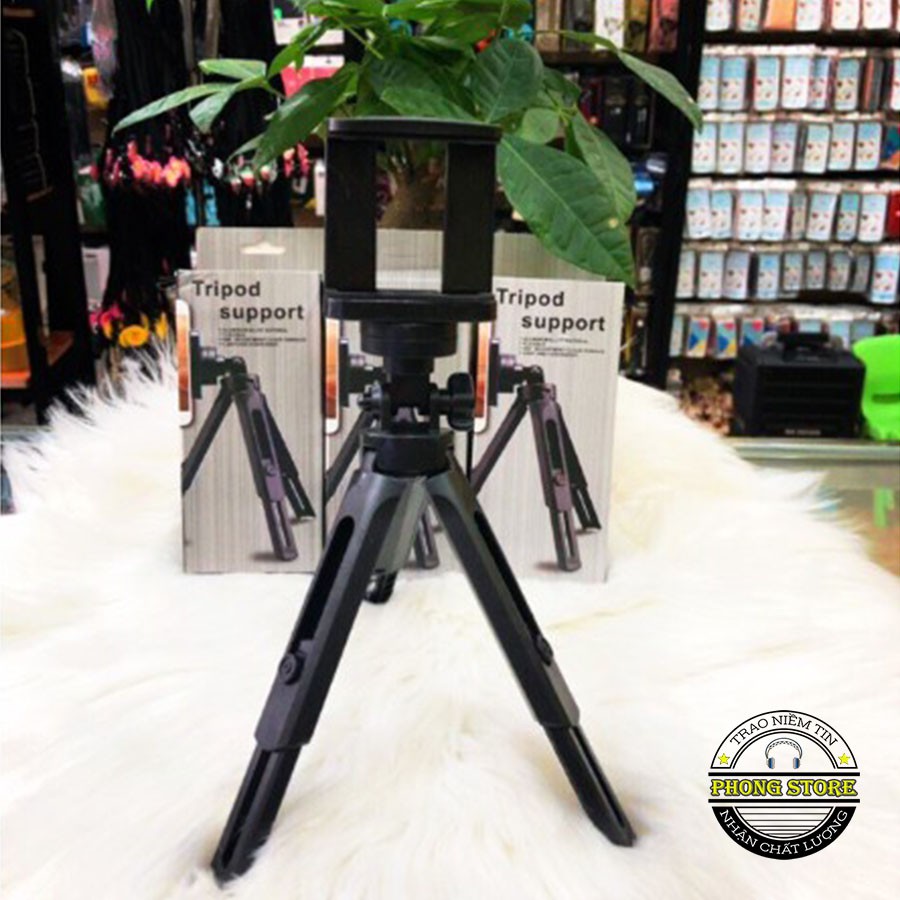 Giá Đỡ Tripod Support 3 Chân Cho Điện Thoại, Máy Ảnh Nhỏ Gọn, Tiện Lợi Khi Sử Dụng