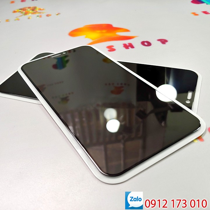 Kính cường lực iPhone 12 Mini - 12 Pro - 12 Pro Max, 11 Pro chống nhìn trộm - Chống Vân Tay - 9D -  Full màn iPhone 12