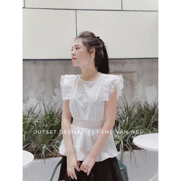 ÁO SƠ MI GU TAY BÈO CÁNH TIÊN CHUN EO 3 MÀU SIEU XINH