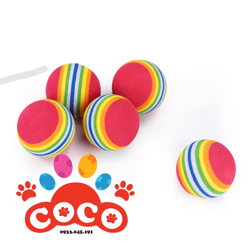 Quả Bóng Sắc Màu Cầu Vồng Đồ Chơi Chó Mèo