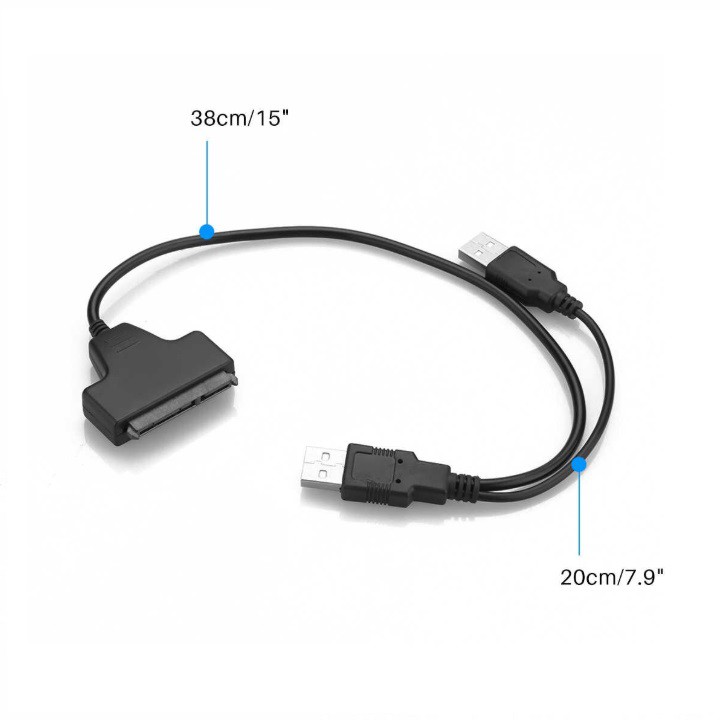 Cáp USB 2.0 ra Sata cho ổ cứng 2.5 inch SATA 15 + 7 Pin