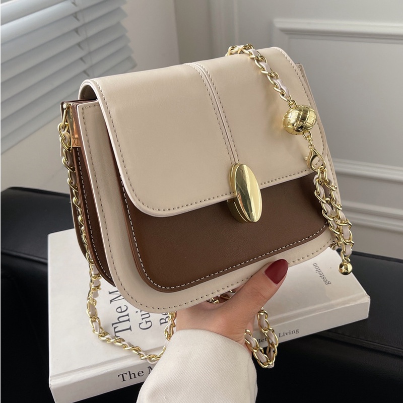 IELGY Túi Đeo Vai Hình Vuông Cỡ Nhỏ Phối Dây Xích Phong Cách Phương Tây Thời Trang Cho Nữ