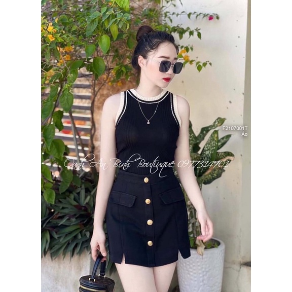 Áo len sát nách viền lai màu TT2107