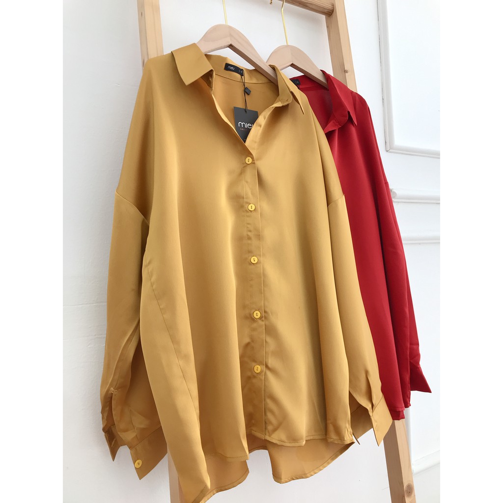 Áo sơ mi lụa basic MIEU - HJ12