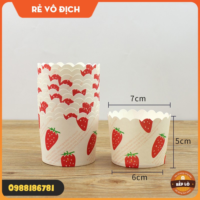 Cup giấy tròn chịu nhiệt cỡ lớn nướng bánh bông lan bánh Muffin tiện dụng HÀNG MỚI VỀ - set 50 cup