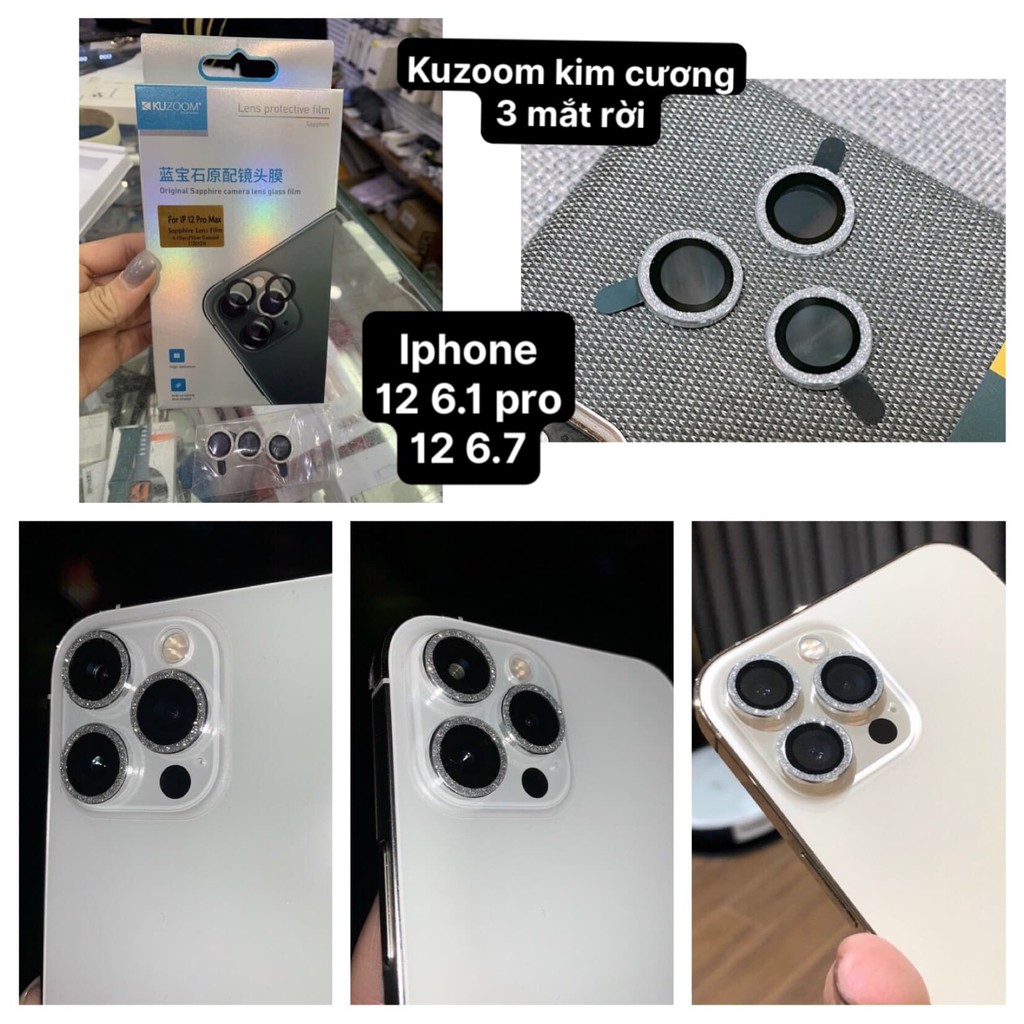 Dán từng mắt camera Hiệu Kuzoom chống xước, vỡ Bảo vệ hoàn hảo cho iPhone 12 Pro Max 6.7/ 12/ 12 Mini