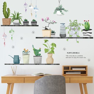 decal dán tường xương rồng