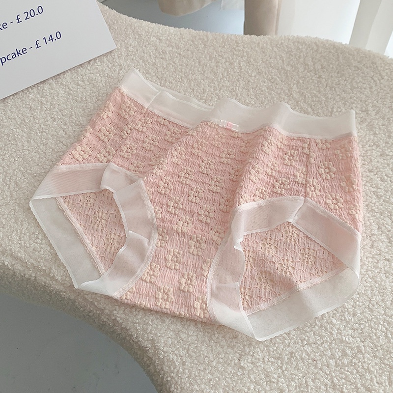 Quần Lót cotton Lưng Vừa Phối Ren Không Đường May Thoải Mái Cho Nữ