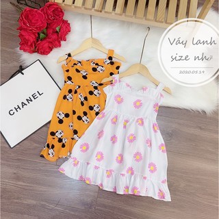 Váy lanh lụa 2 dây siêu mềm mát cho bé gái