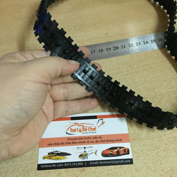 Bánh xích nhựa dài 33cm dùng để chế tạo xe tăng xe công trình robot