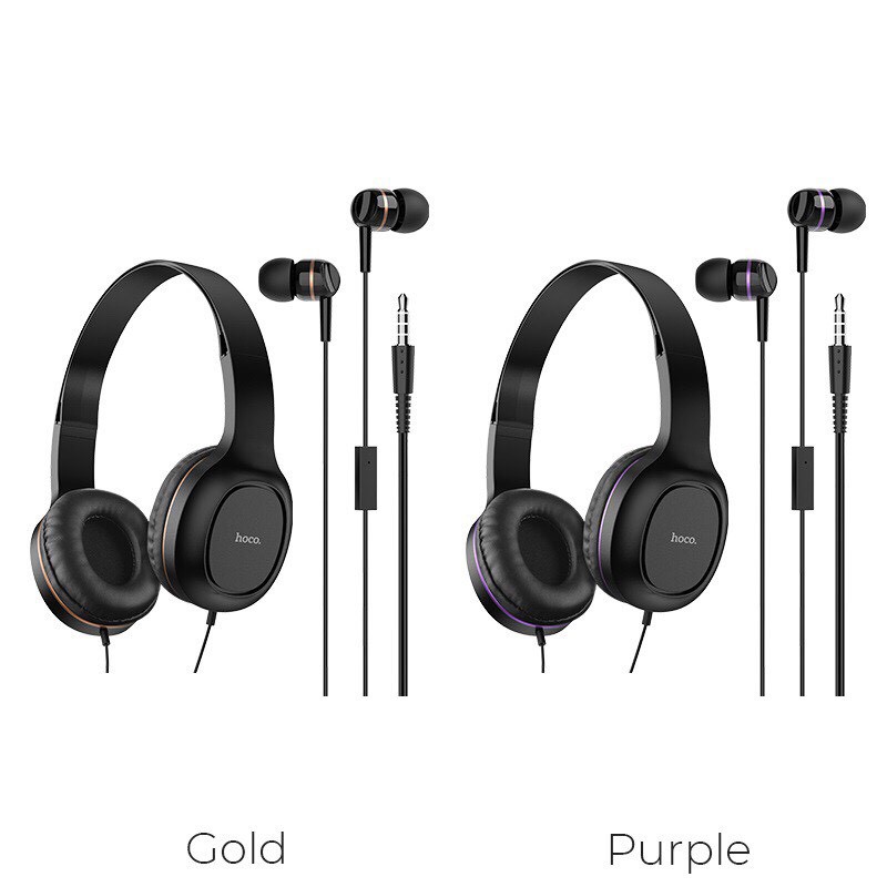 Tai nghe headphone có dây kèm tai in ear 3,5mm  hoco w24-Hàng phân phối chính hãng Giá rẻ nhất shopee 2020