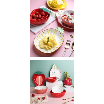 🍍🍋Bát đĩa sứ hình hoa quả 3D