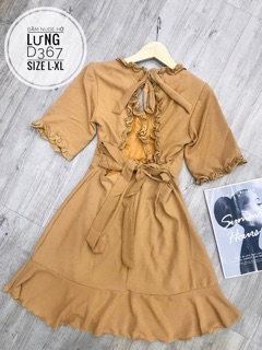 Bigsize Đầm nude hở lưng D367