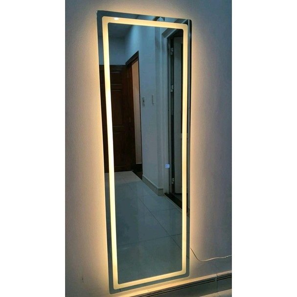 Gương led toàn thân treo tường cảm ứng cách viền 3 màu, gương trang trí phòng khách kích thước 50x160cm MIRRORTOCTOC