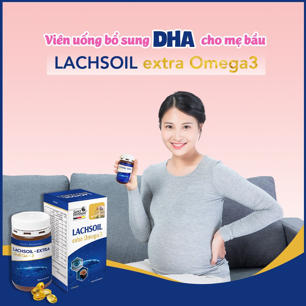Viên uống dầu cá Omega 3 Lachsoil bổ mắt, hỗ trợ tim mạch(Hộp 60 Viên)  - [ Chính hãng Sanct Bernhard Đức]
