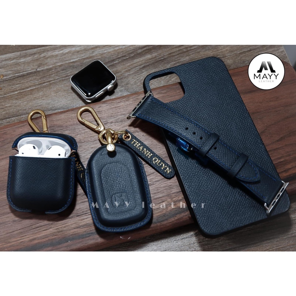 Ốp Da Điện Thoại Màu Đen Da Epsom Cao Cấp dành cho Iphone