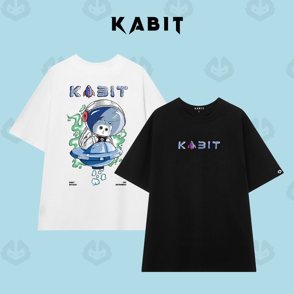 Áo Thun Mèo Phi Hành Gia Kabit - Unisex nam nữ Cotton form rộng - Kabit KMP01