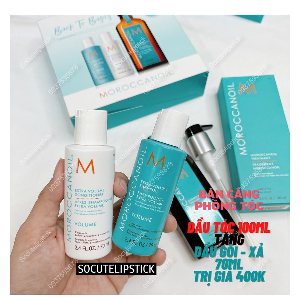 SET Tinh dầu dưỡng tóc Moroccanoil Treatment 100ml Tặng Lược 673k Hoặc Tặng Cặp Gội Xả 400k