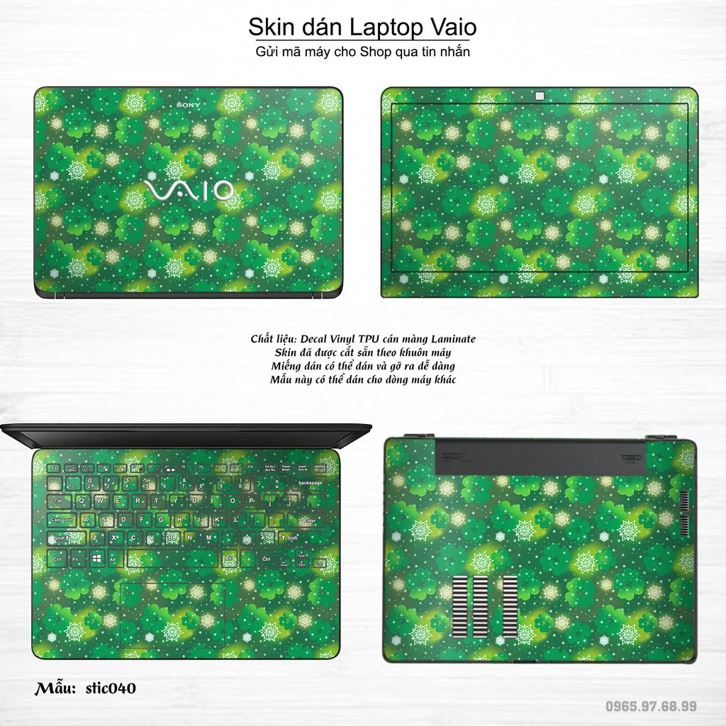 Skin dán Laptop Sony Vaio in hình Hoa văn sticker nhiều mẫu 7 (inbox mã máy cho Shop)