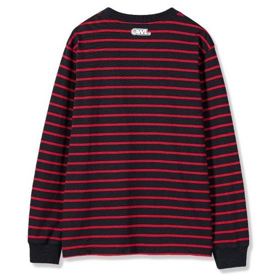 OWL BRAND® Striped Long-sleeve Tee - Áo Thun Sọc Tay Dài Màu Đỏ - OWL310121 | BigBuy360 - bigbuy360.vn