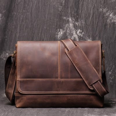 TÚI ĐEO CHÉO DÁNG NGANG DA BÒ MÀU NÂU VÀNG CÁ TÍNH - 1313564