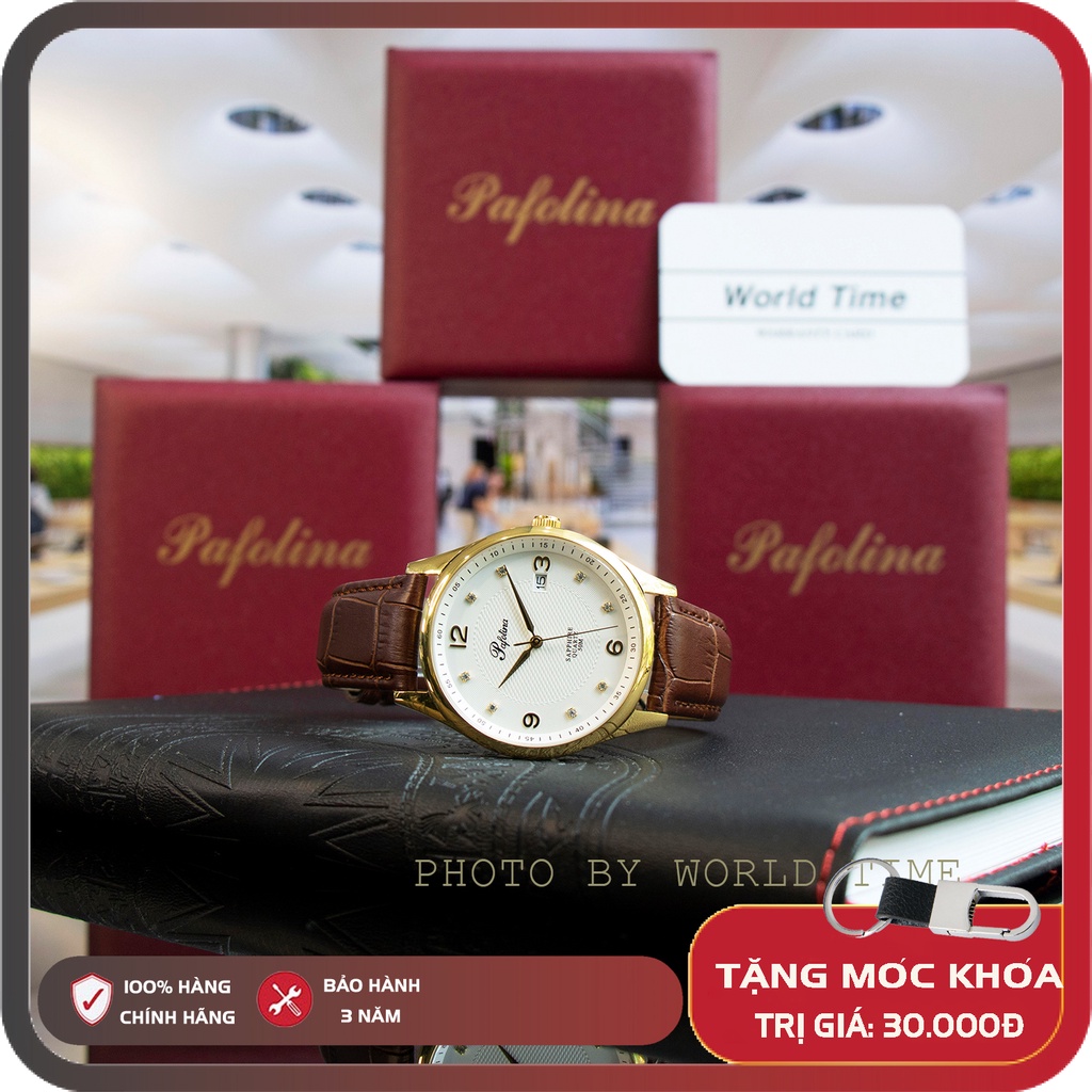 Đồng Hồ Nam dây da pafolina 5033m  [ Chính Hãng Full Box ] Sapphire Chống Xước , Chống Nước