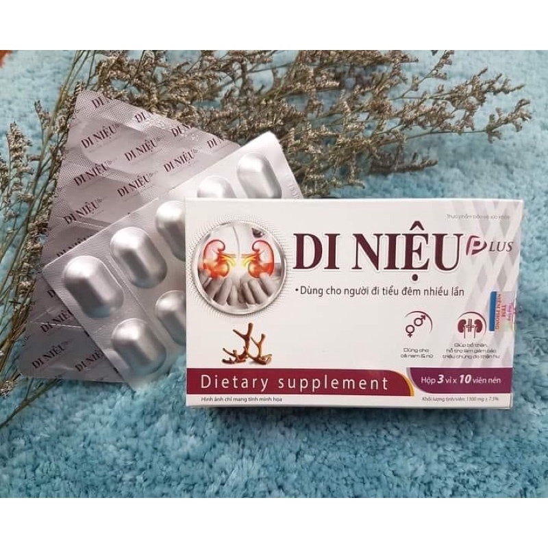 Di niệu plus hộp 30 viên hỗ trợ giảm tiểu đêm ,tiểu són,tiểu dắt