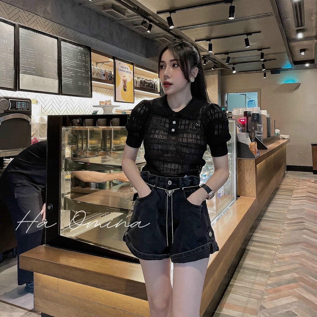 ÁO len lỗ bo tay 4 màu hót