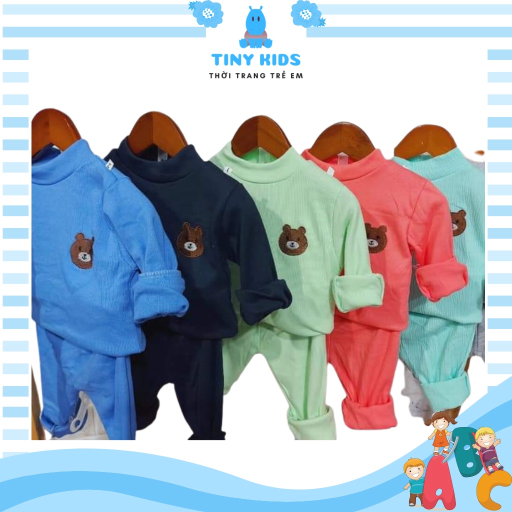 Quần áo thu đông cho bé, bộ đồ cho bé gái trai chất tơ tằm TINY KIDS cho bé từ 6-18kg
