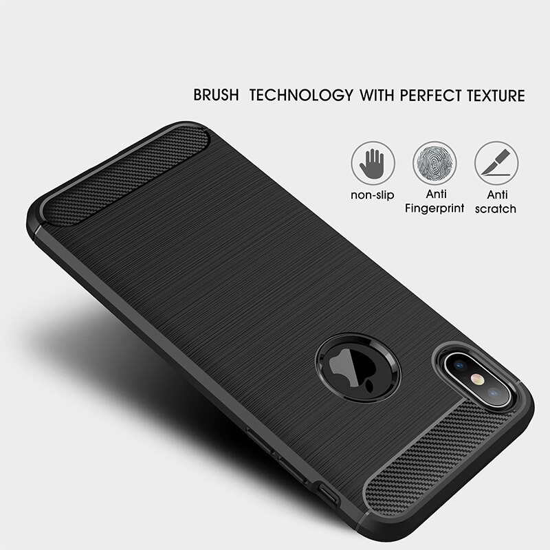 Ốp Lưng iPhone XS Max Dẻo Carbon Phay Xước Chống Sốc