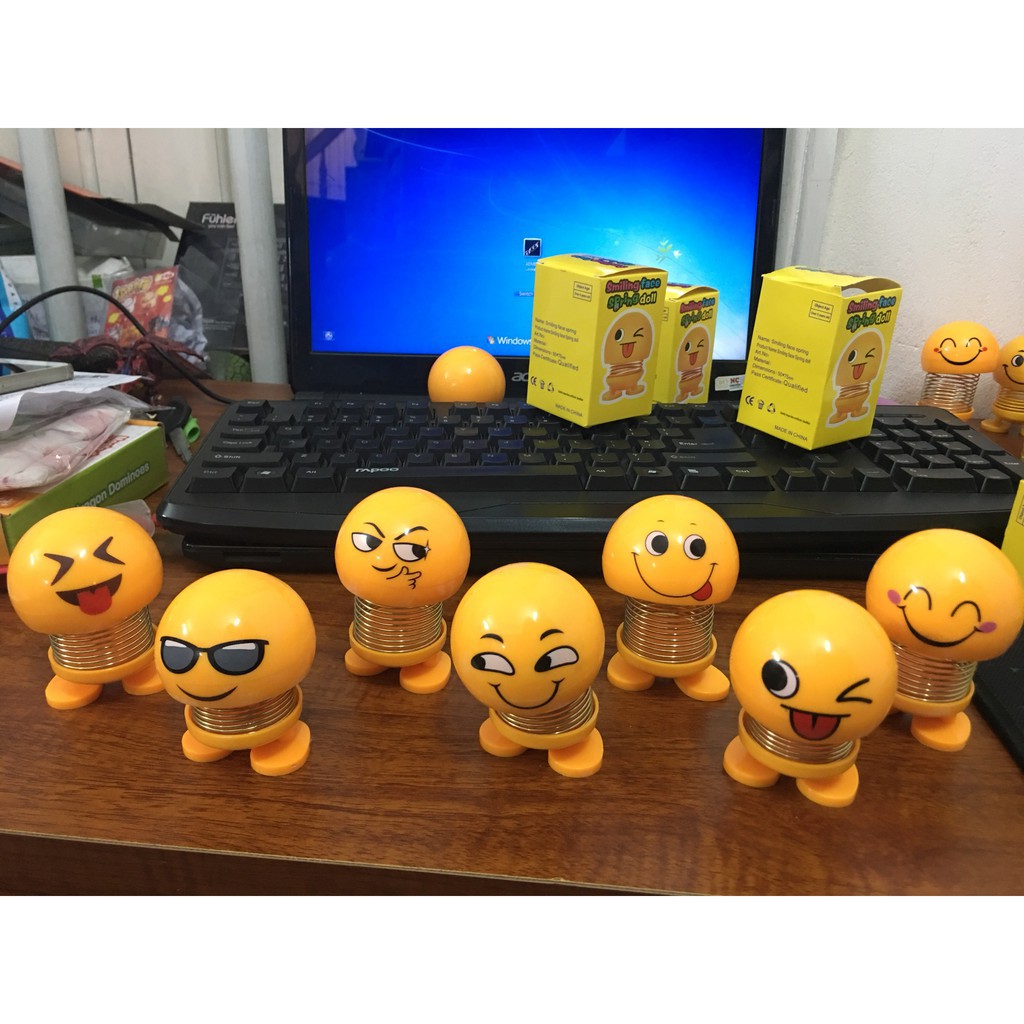 Emoji lò xo lắc đầu, thú nhún mặt cười cảm xúc dễ thương