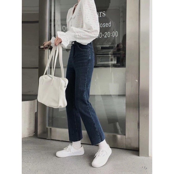 [QUẦN ỐNG BÓ] Jeans Nữ Basic Cạp Co Dãn, Quần Bò Nữ Phong Cách Hàn Quốc