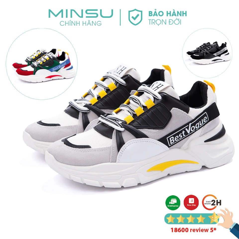 Giày Thể Thao Sneaker Nam BEST VOGUE MINSU M3516 Phong Cách Bata Hàn Quốc Rất Ngầu Khi Mang Đi Chơi, Đi Học