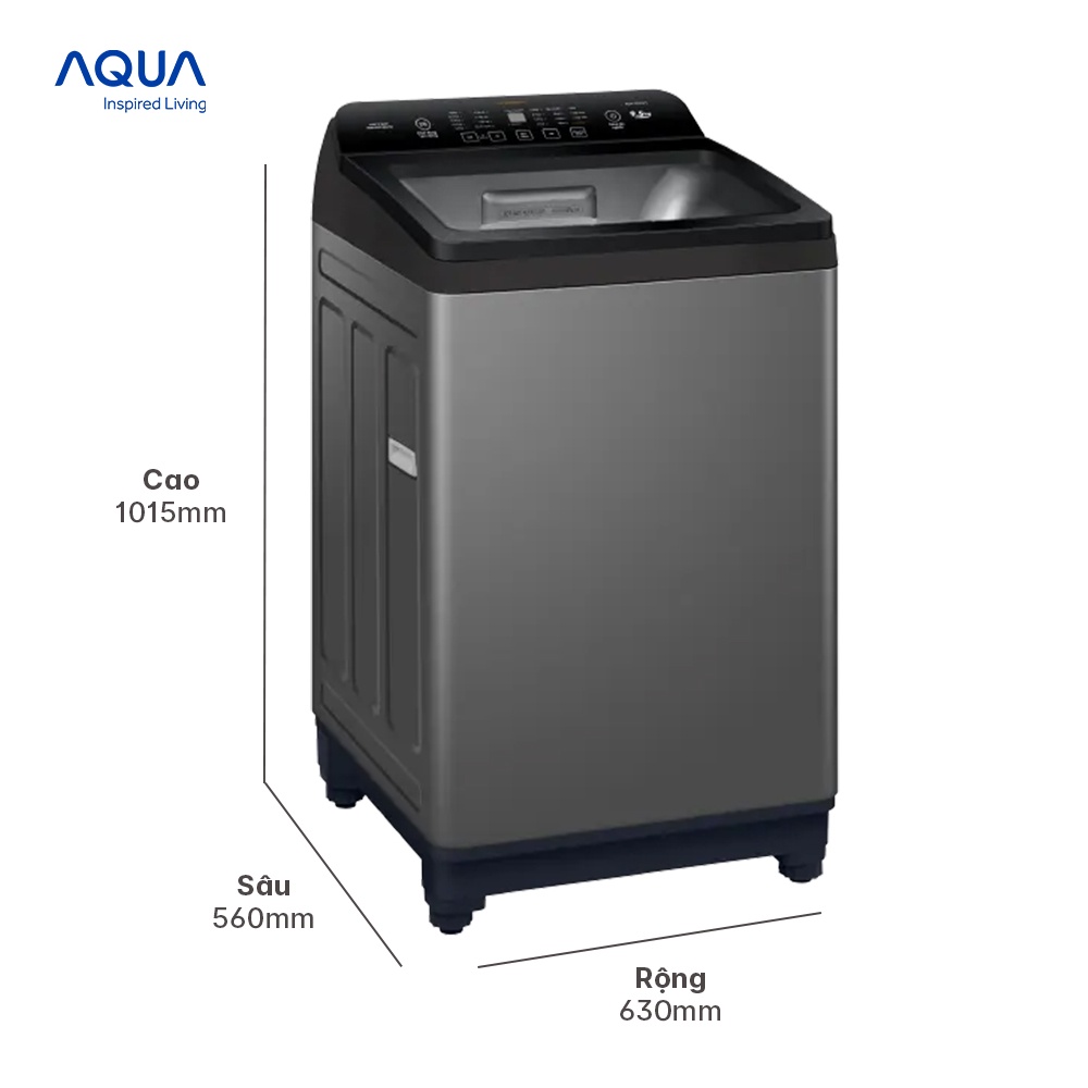 Máy giặt cửa trên 9.5kg Aqua AQW-FR95HT.S - Miễn phí lắp đặt