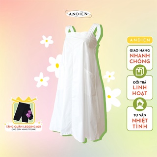 Váy trắng dây bản to dáng babydoll - SODAPOP DRESS đầm suông trắng hai dây bản to hàng cao cấp có túi dày dặn HM005