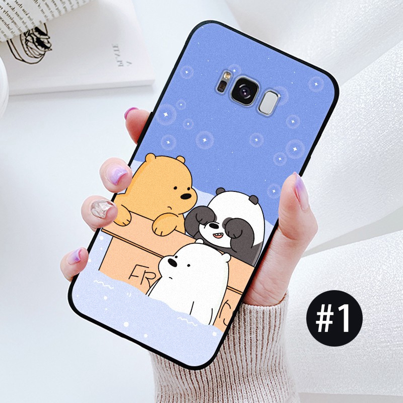 Ốp điện thoại mềm nhám hình gấu cho SAMSUNG A02S S8 S8+ S9 S9+ S10 S20 S10+ M10 Note 9