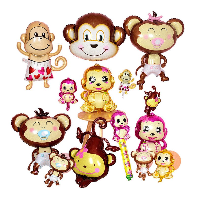 Bóng trang trí sinh nhật hình khỉ, hình gấu