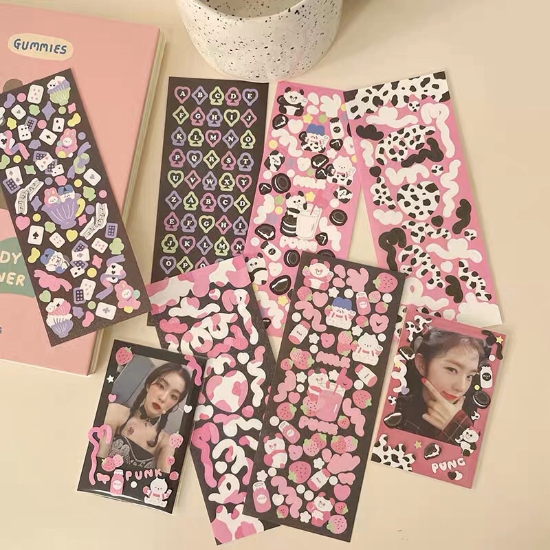 Milk sticker_ Trang trí top,card