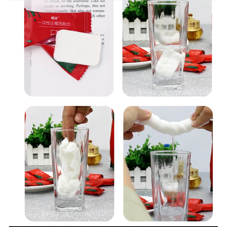 Khăn Ướt Thông Minh 🔥XẢ KHO🔥 Dạng Viên Kẹo Ép Khô Thuận Tiện Khi Mang Đi