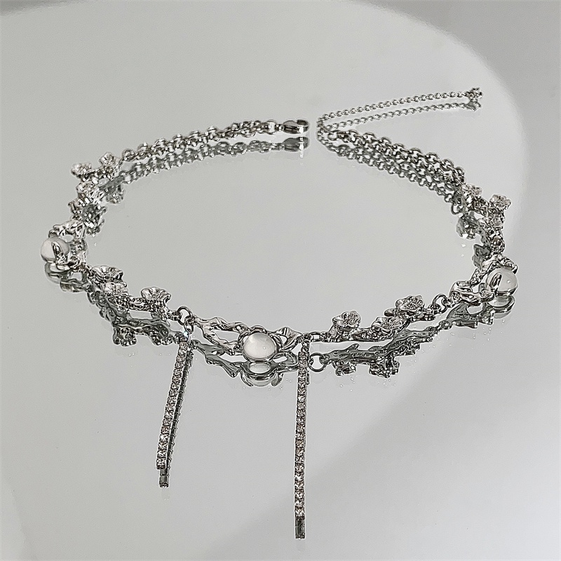 Vòng Cổ Tua Rua Đính Đá Mặt Trăng Sang Trọng Thời Trang Mùa Hè Cho Nữ