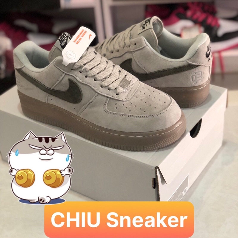 Giày thể thao af1 xám full da lộn phiên bản cao cấp giày Sneaker air force 1 RC xám da lộn