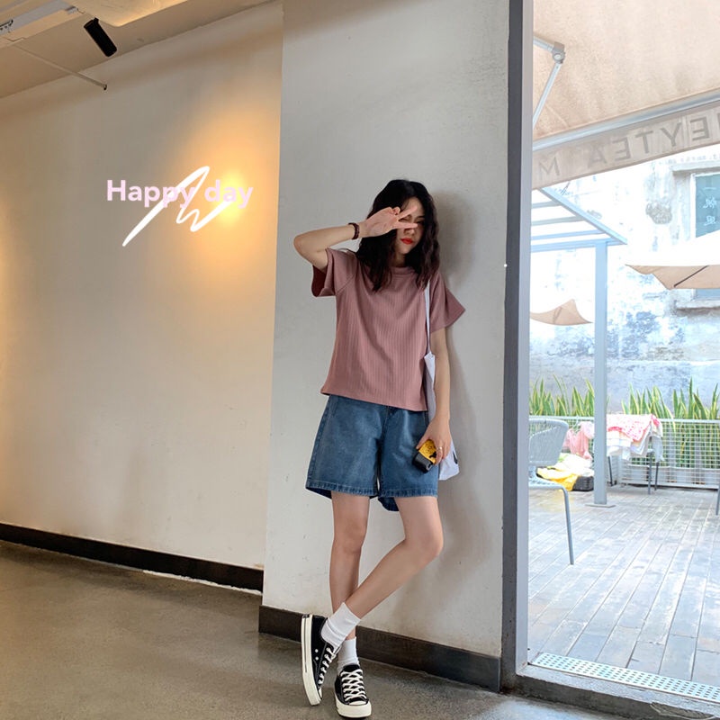 Áo thun BH dệt kim ngắn tay thời trang mùa hè cao cấp cho nữ