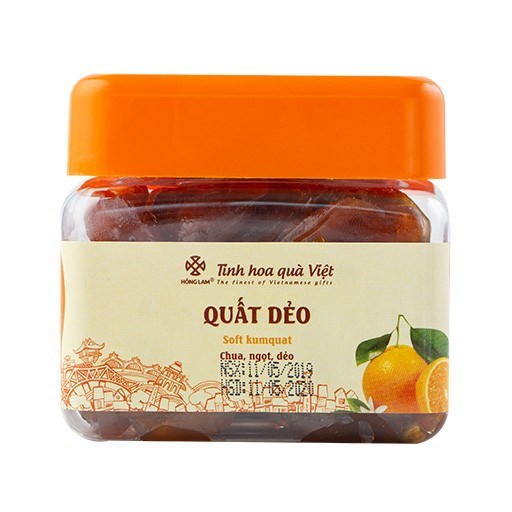 Ô Mai (Xí Muội) Quất Dẻo Hồng Lam - Vị Chua Ngọt Thơm - Hộp (200g, 300g, 500g)